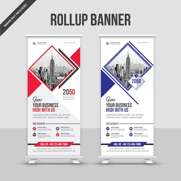 Agence Commerciale Moderne Roll Up Banner Ou Pull Up X Banner Design Template Layout Set