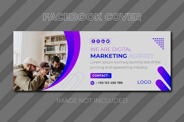 Agence De Marketing Numérique Conception De Photo De Couverture Facebook Avec La Forme Créative Ou La Bannière Web Pour Le Chiffre