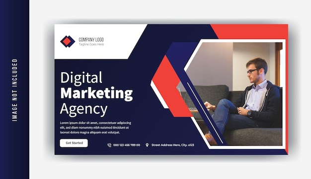 Agence de marketing numérique Conception de vignettes YouTube vecteur premium