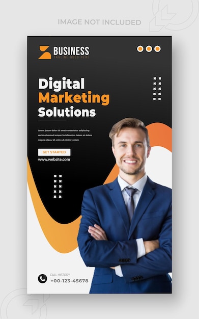 Agence de marketing numérique et histoire Instagram de promotion de la publicité ou modèle de conception d'arrière-plan dégradé de 2 couleurs