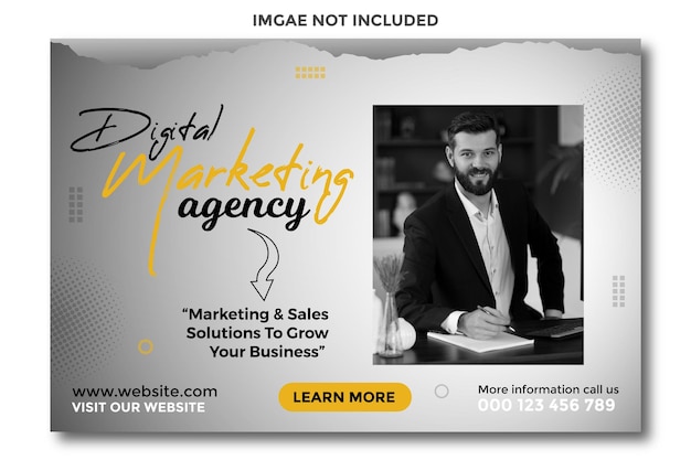 agence de marketing numérique et média social d'entreprise poster un modèle de bannière Web