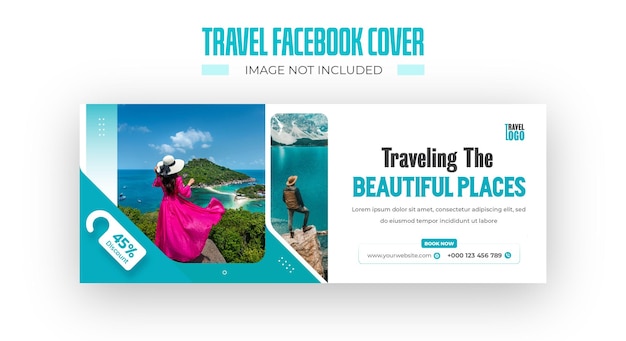 Vecteur agence de voyages de vacances couverture facebook ou visite des médias sociaux vacances facebook timeline design