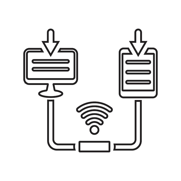 Vecteur agglutinez l'icône de la ligne de réseau connectée vecteur de contour