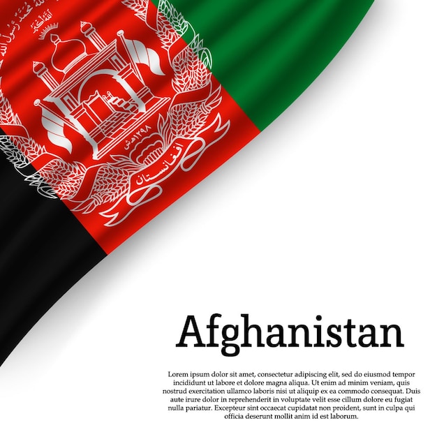 Agitant le drapeau de l'Afghanistan sur blanc