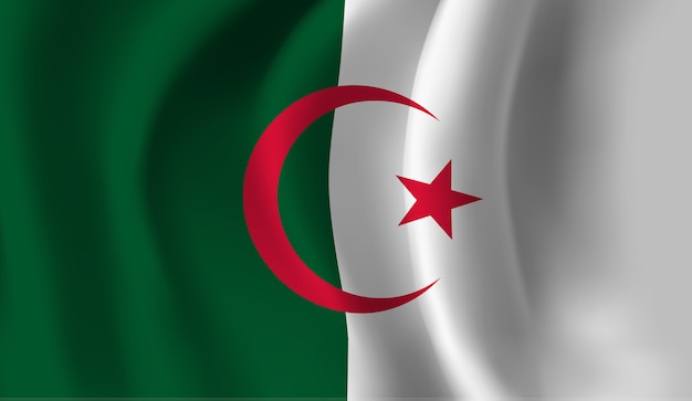 Agitant le drapeau de l'Algérie. Agitant le drapeau de l'Algérie abstrait