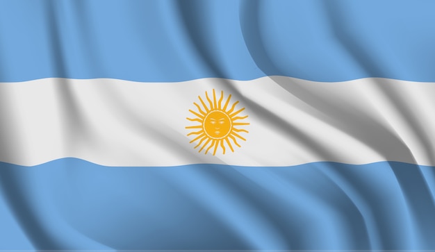 Vecteur agitant le drapeau de l'argentine. agitant le drapeau de l'argentine abstrait