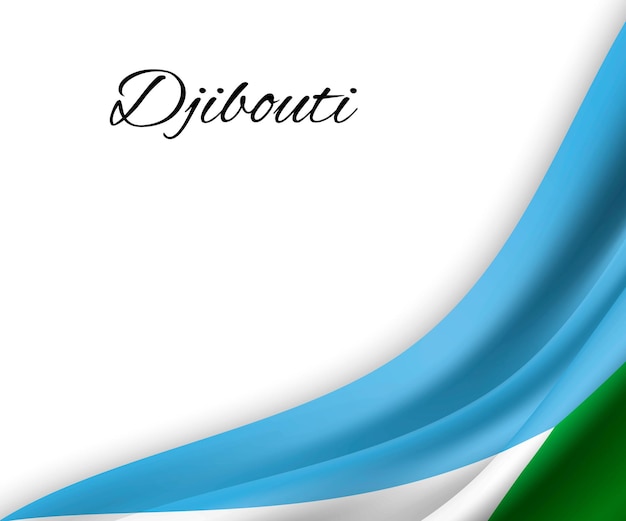 agitant le drapeau de Djibouti sur fond blanc.