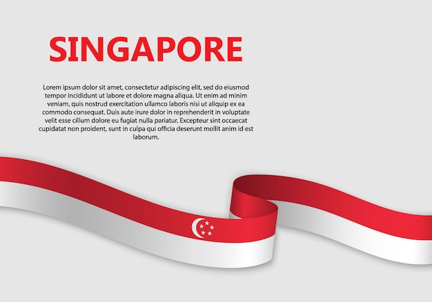 Agitant Le Drapeau Du Drapeau De Singapour