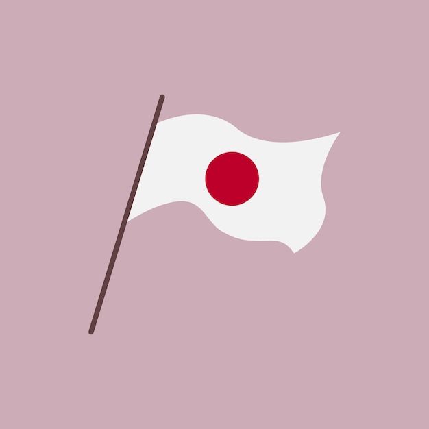 Vecteur agitant le drapeau du japon pays isolé drapeau japonais avec cercle rouge sur fond blanc vector illustration plate