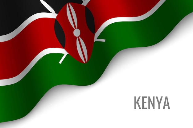 Agitant Le Drapeau Du Kenya.