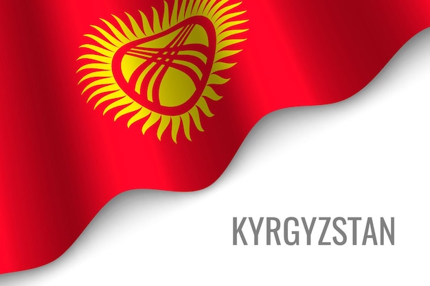 Vecteur agitant le drapeau du kirghizistan