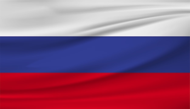 agitant le drapeau du modèle de Russie