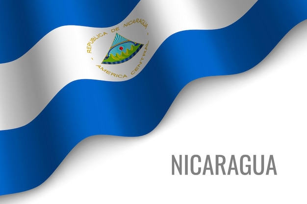 Agitant Le Drapeau Du Nicaragua.