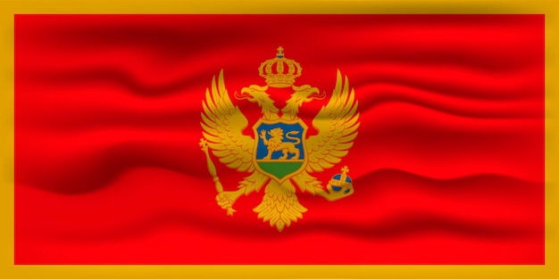 Agitant le drapeau du pays Monténégro Illustration vectorielle