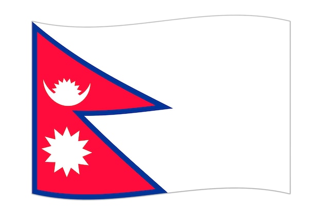 Agitant le drapeau du pays Népal Illustration vectorielle