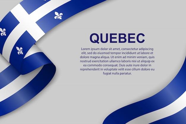 Agitant Le Drapeau Du Québec