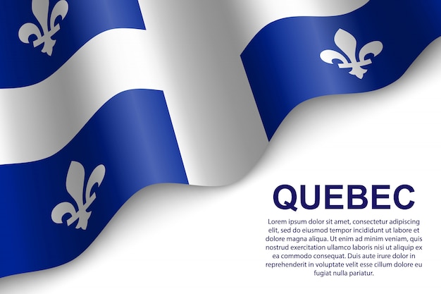 Agitant Le Drapeau Du Québec
