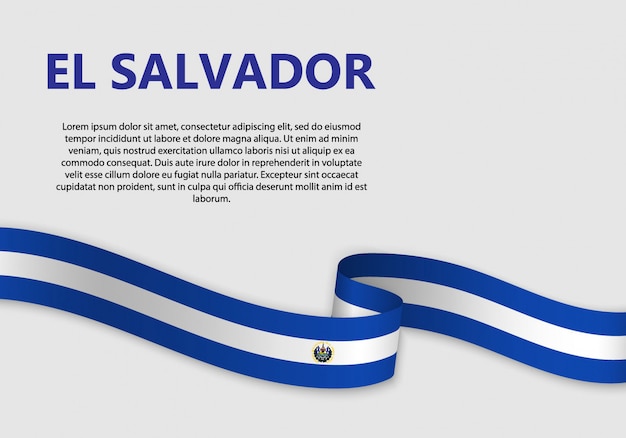 Agitant Le Drapeau D'el Salvador, Illustration Vectorielle