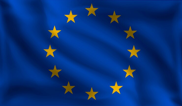 Vecteur agitant le drapeau des européens, le drapeau de l'europe