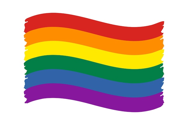 Agitant le drapeau de la fierté Icône de symbole LGBT arc-en-ciel Illustration vectorielle plane