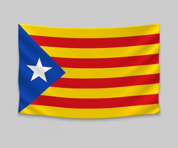 Vecteur agitant le drapeau de l'indépendantiste catalan