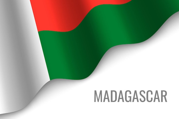 Agitant le drapeau de Madagascar