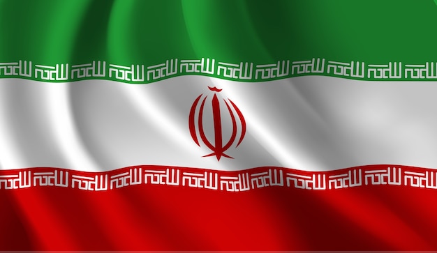 Agitant l'illustration abstraite du drapeau iranien