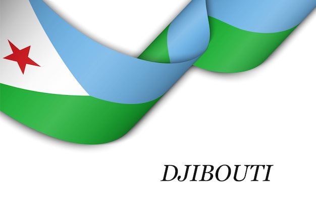 Agitant un ruban ou une bannière avec le drapeau de Djibouti.