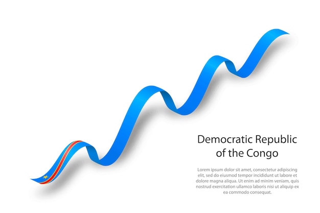 Agitant Un Ruban Ou Une Bannière Avec Le Drapeau De La Rd Congo