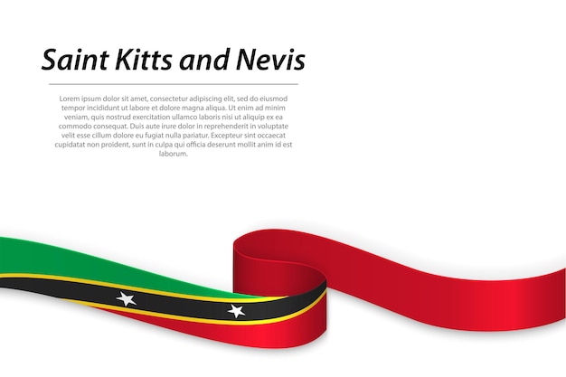 Agitant Un Ruban Ou Une Bannière Avec Le Drapeau De Saint-kitts-et-nevis