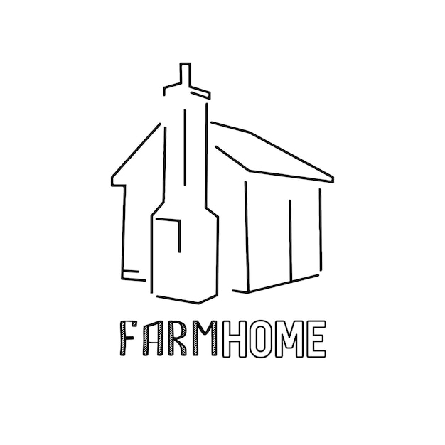 agriculteur accueil dessin au trait logo illustration vectorielle conception