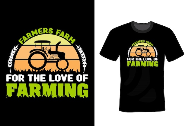 Agriculteur T shirt design typographie vintage