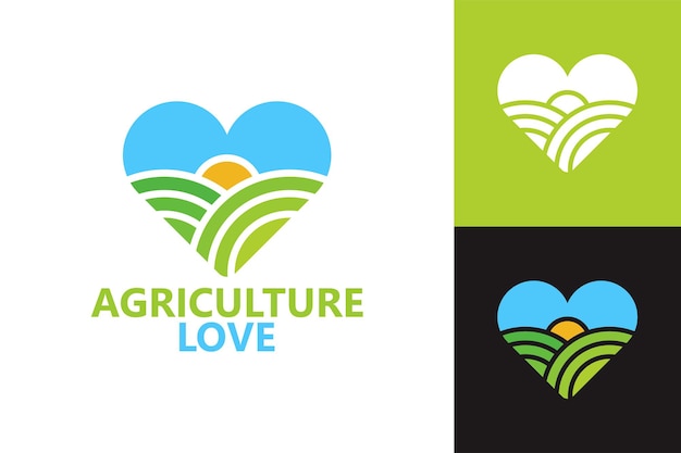 Agriculture Amour Logo Modèle Vecteur Premium