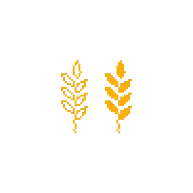 Agriculture De Blé Bio Pixel Art 8 Bits Icône Illustration Vectorielle