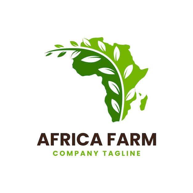 Agriculture De Modèle De Logo De L'industrie Agricole De L'afrique Avec Le Concept De Feuille Et De Vert