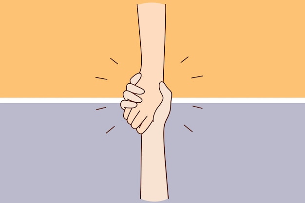 Aider le concept d'assistance de soutien de main