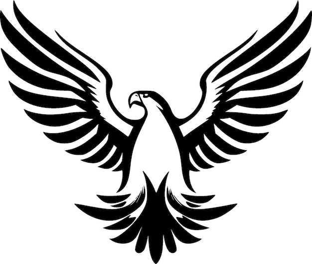 Aigle noir et blanc isolé icône illustration vectorielle