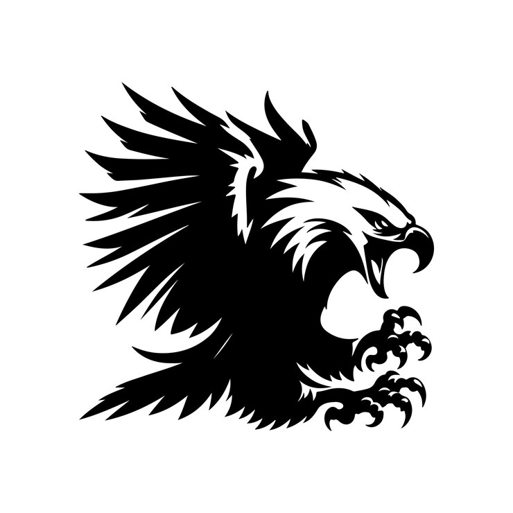Vecteur aigle poisson africain conception vectorielle moderne de style silhouette minimale