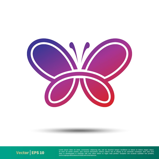 Ailes Colorées Beauté Papillon Logo Vectoriel Modèle Illustration Conception Eps 10