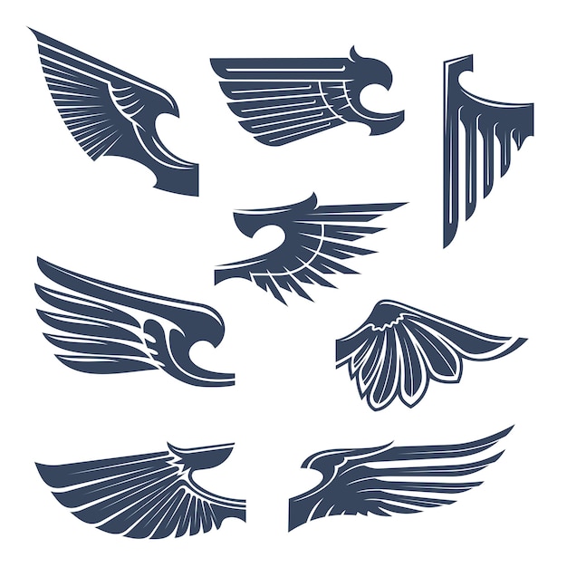 Vecteur ailes héraldiques pour la conception d'armoiries