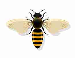 Vecteur avec des ailes ouvertes vue supérieure illustration vectorielle de l'abeille