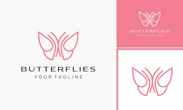 Ailes De Papillon Vectorielles Avec Des Lignes Simples Design De Logo Moderne