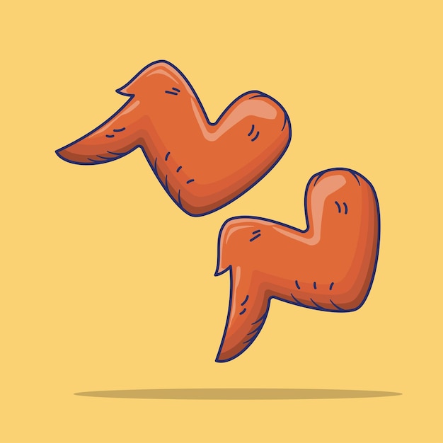 Des ailes de poulet délicieuses Illustration vectorielle de nourriture Art alimentaire Icône de nourriture