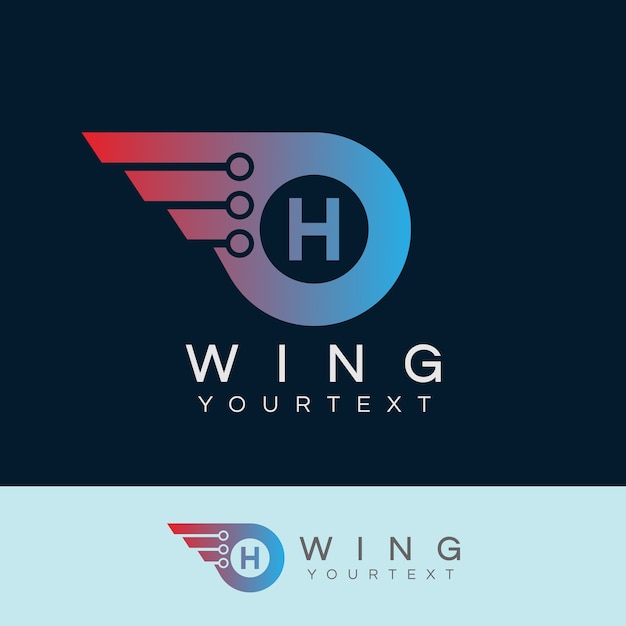ailes de robot initiale Lettre H Création de logo