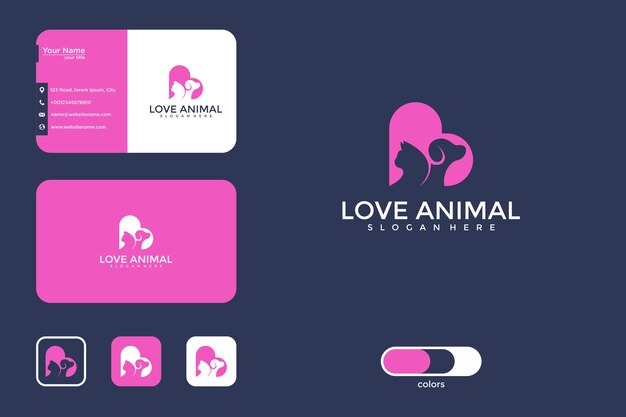 Aime La Conception De Logo Animal Et La Carte De Visite