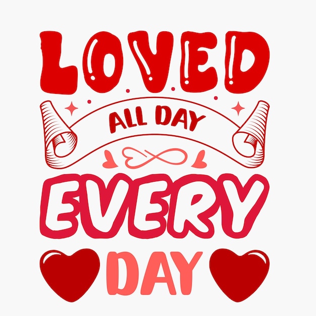 Aimé tout le jour Tous les jours Typographie Illustration clipart