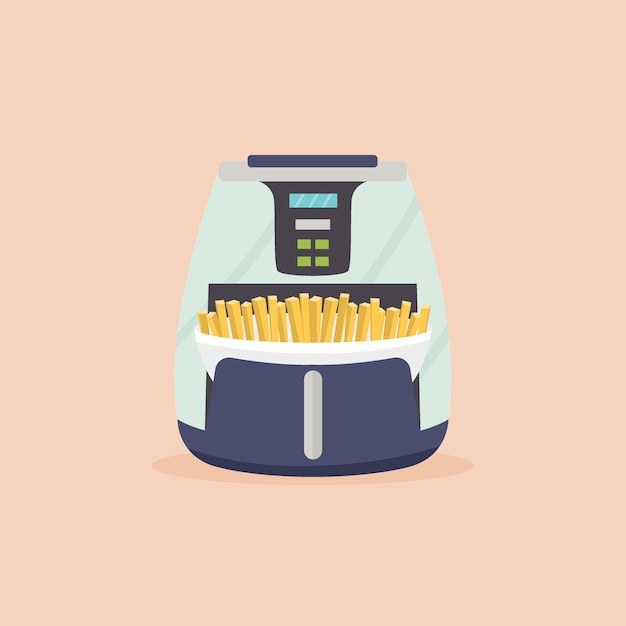 Vecteur airfryer avec frites