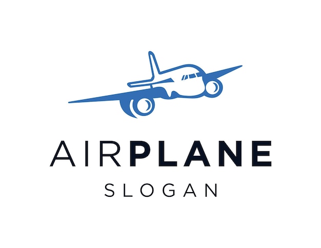 Vecteur airplane logo design a été créé à l'aide de l'application corel draw 2018 avec un fond blanc.