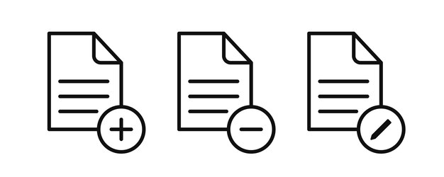 Ajouter l'icône du document supprimer l'iconique du document modifier l'iconne du document Trait modifiable