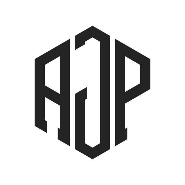 AJP Logo Design Lettres initiales AJP Monogramme Logo en utilisant une forme hexagonique